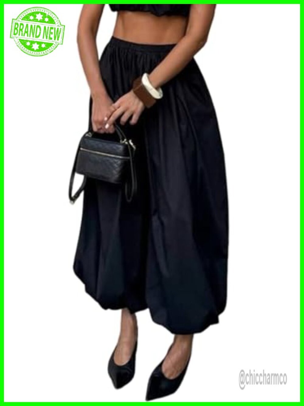 NRTHYE Balloon Pants Baggy Elastic Waist Pleated Harem Wide Leg Summer